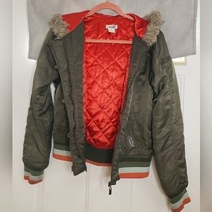 O'Neill Faux Fur Crop Winter Hoodie Jacket